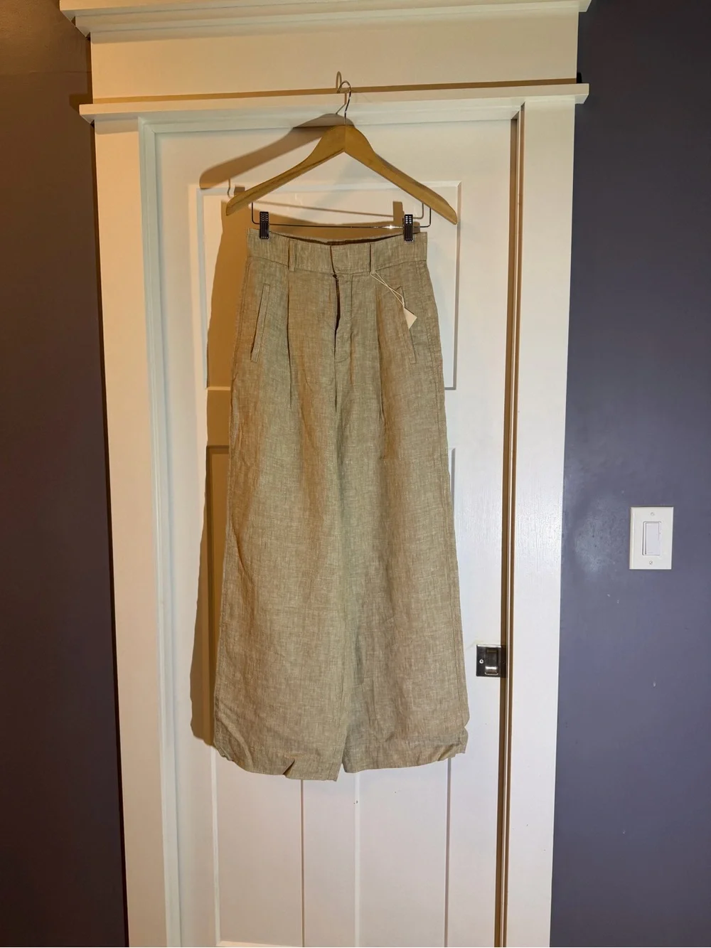 Everlane Natural Linen Wide-Leg Pants